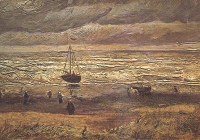 Vincent Van Gogh Beach at Scheveningen in Stormy Weather (nn04) France oil painting art